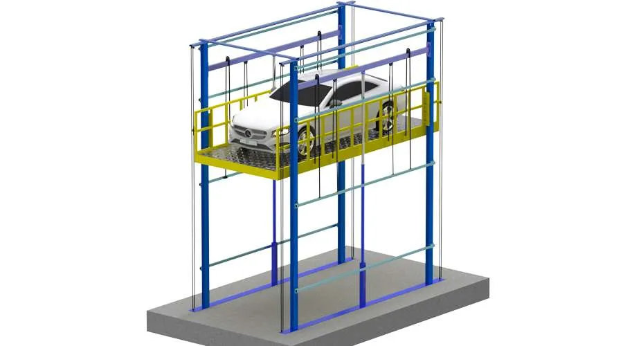 Rail car lift 3D 2