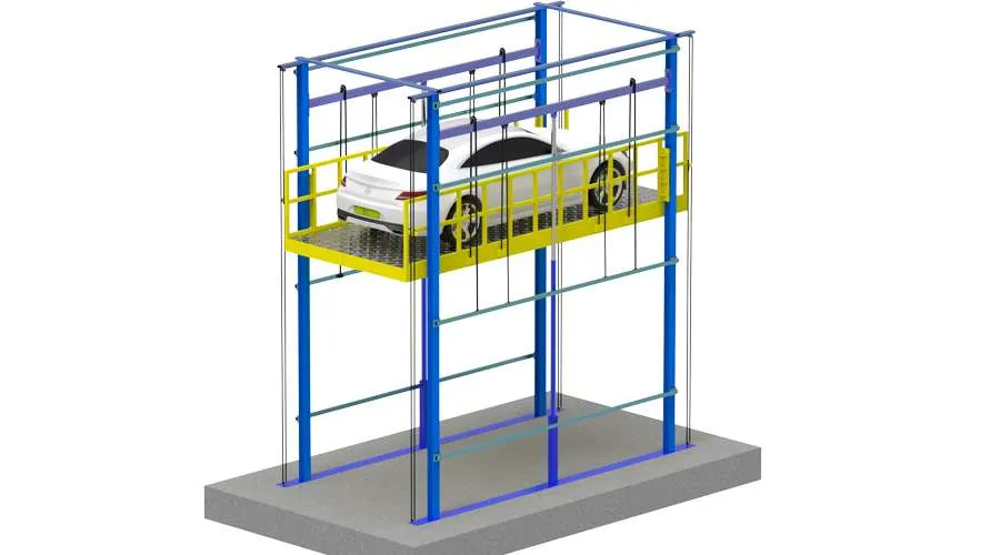 Elevador de vagones-3D