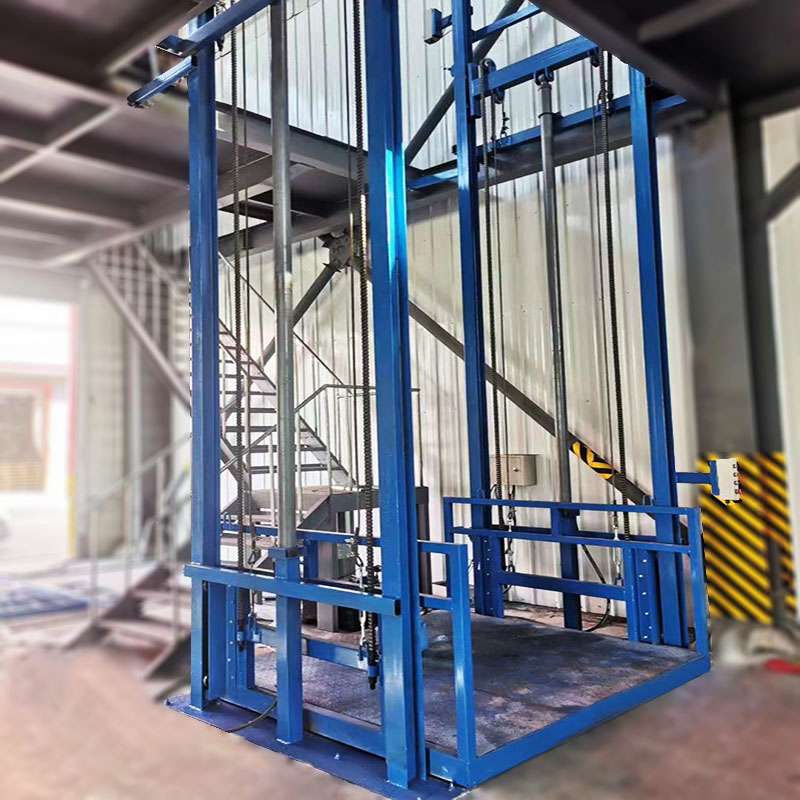 Tebo Lift Rail cargo Two piston case02 Tebo Lift Rail cargo guide-rail-elevator