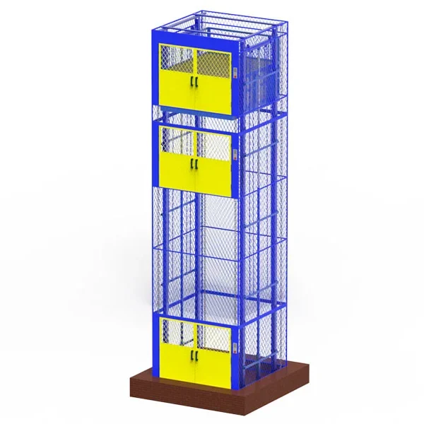 Freight-Elevator-With-Mesh-Shaft