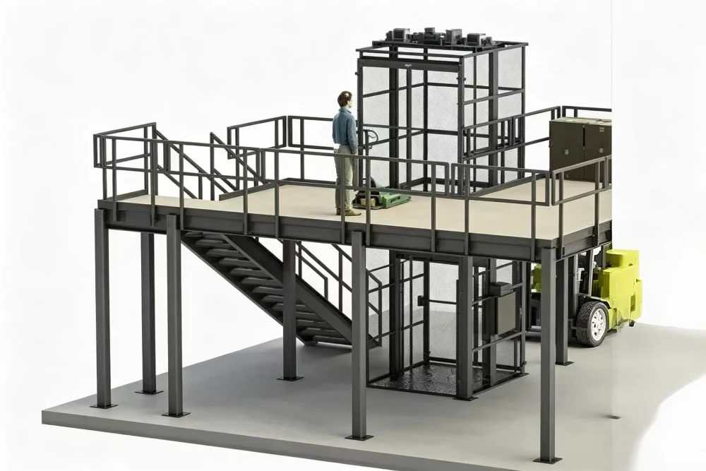 custom cargo lift for mezzanine floor